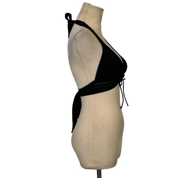 Robin Piccone Carly Lace Halter Bikini Top in Black Size XS - Picture 13 of 14